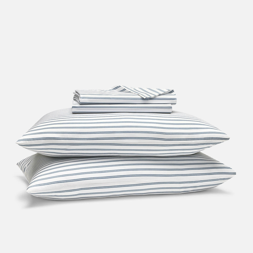 Classic Percale Core Sheet Set - Tandem Stripe in Storm / Twin