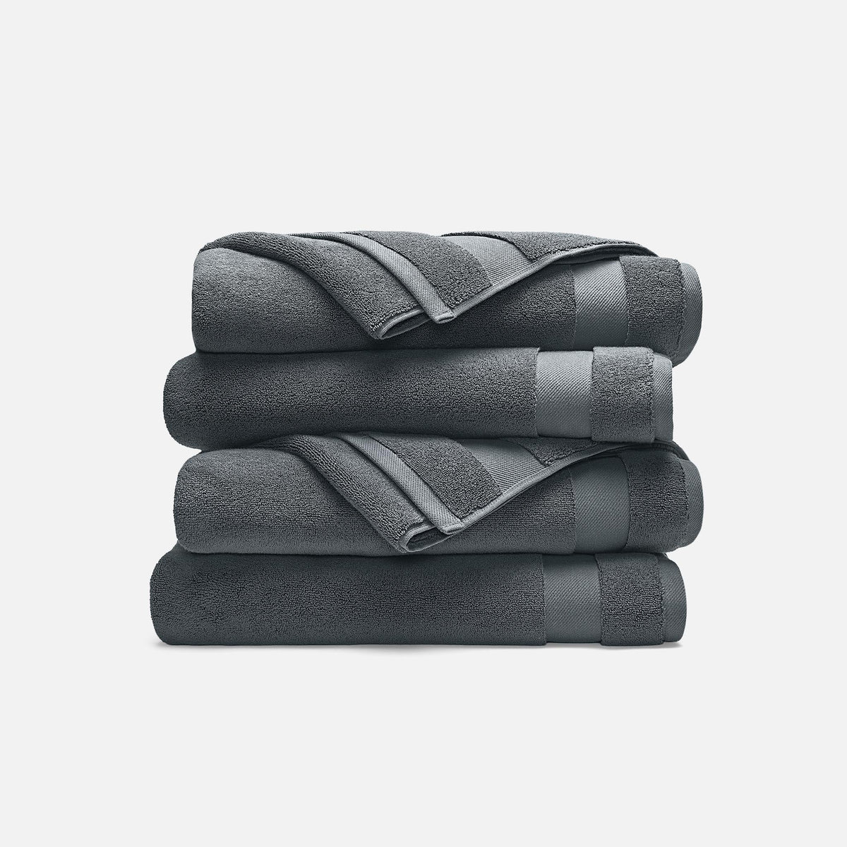 Super-Plush Set of 4 Bath Towel Bundle - Slate