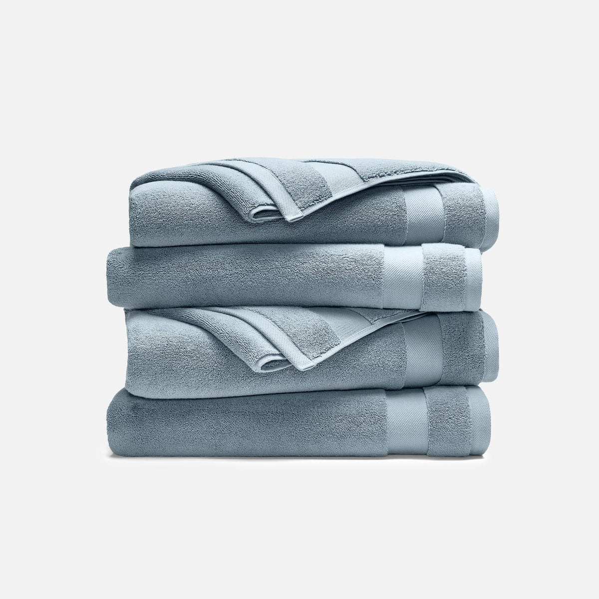Super-Plush Set of 4 Bath Towel Bundle - Storm