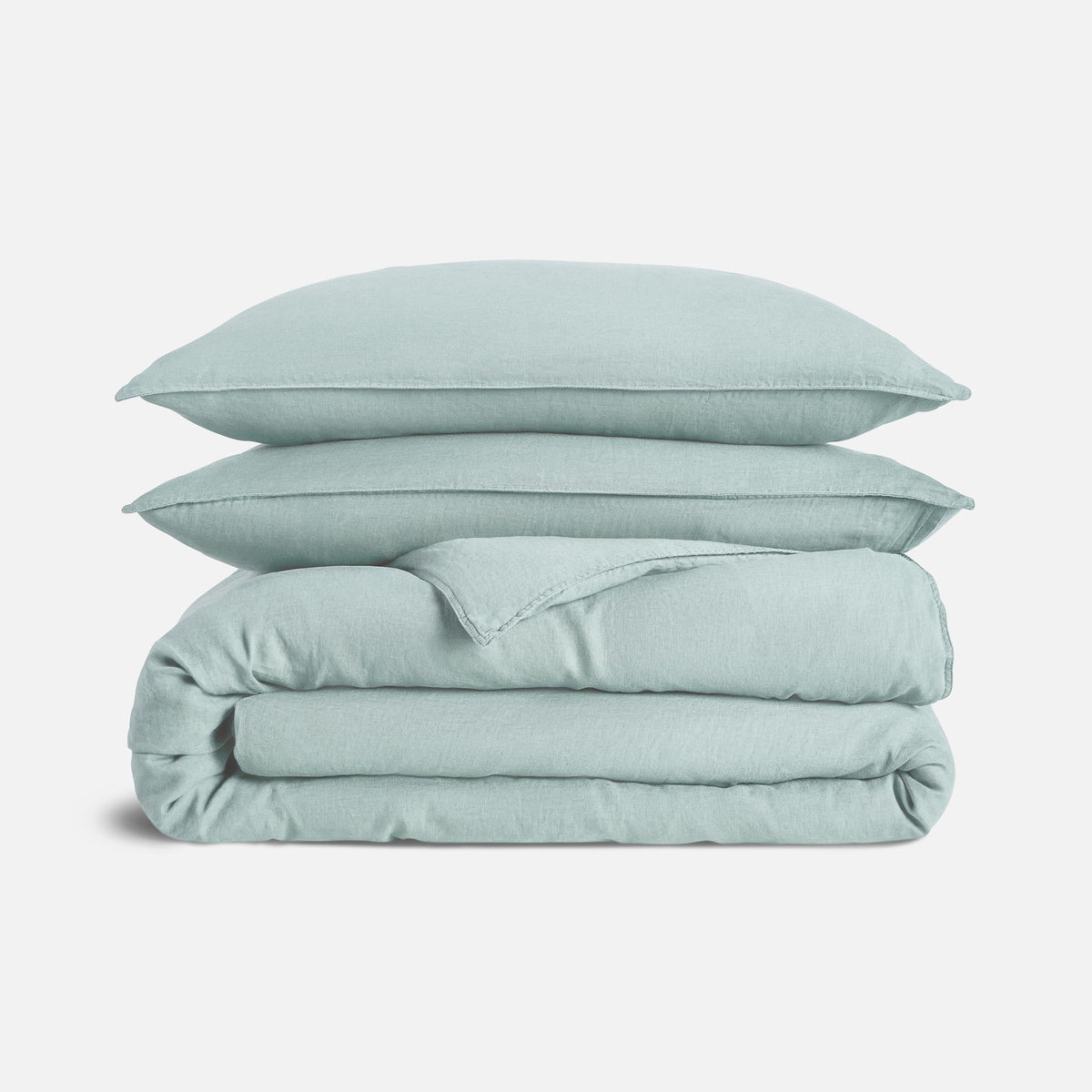 Washed European Linen Duvet Set - Mineral / Full/Queen